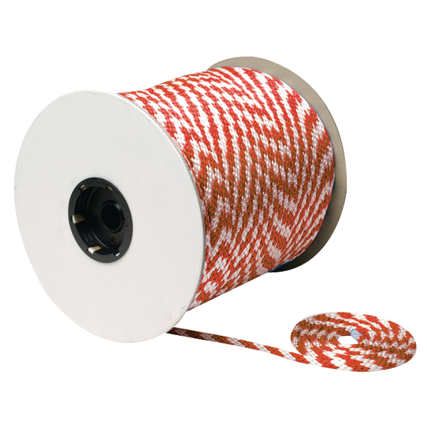 Seachoice Red/White Solid Braid MFP Multi-Purpose Spool (Derby Rope), 3/8"x500' 42770
